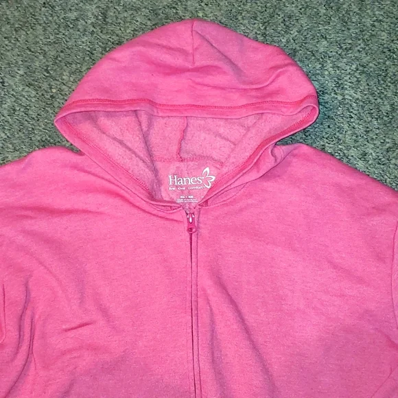 Hanes Pink Zip Up Hoodie XL - Picture 2 of 3